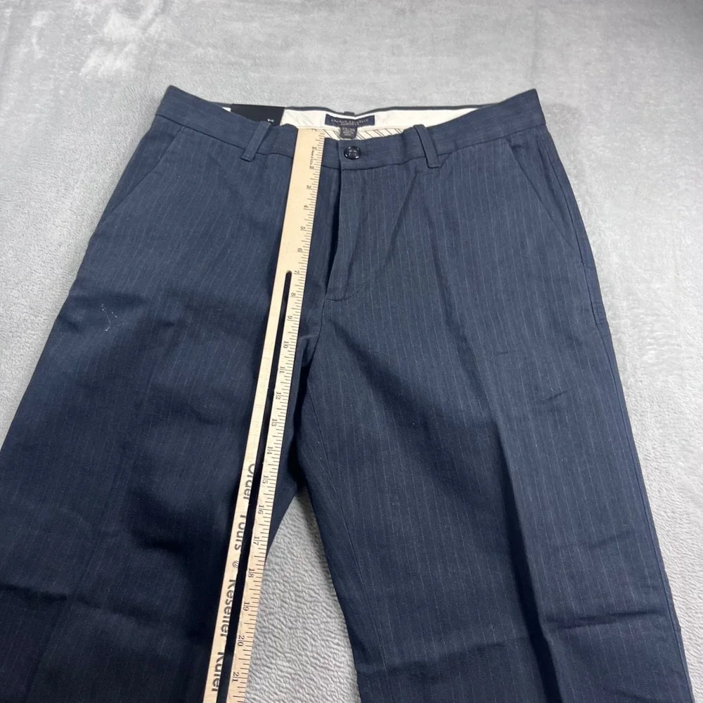 Banana Republic‎ Mens Relaxed Fit Pinstripe Chino Pants Navy Blue 33x30 NEW
